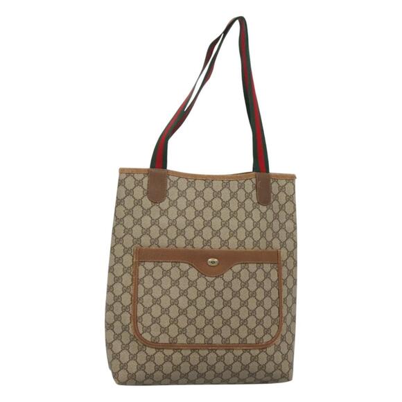 GUCCI GG Supreme Web Sherry Line Bag Pvc Beige Green Red 40 02 003 - Picture 1 of 16